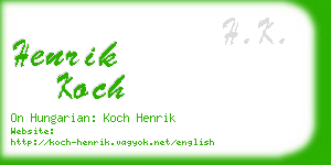 henrik koch business card
